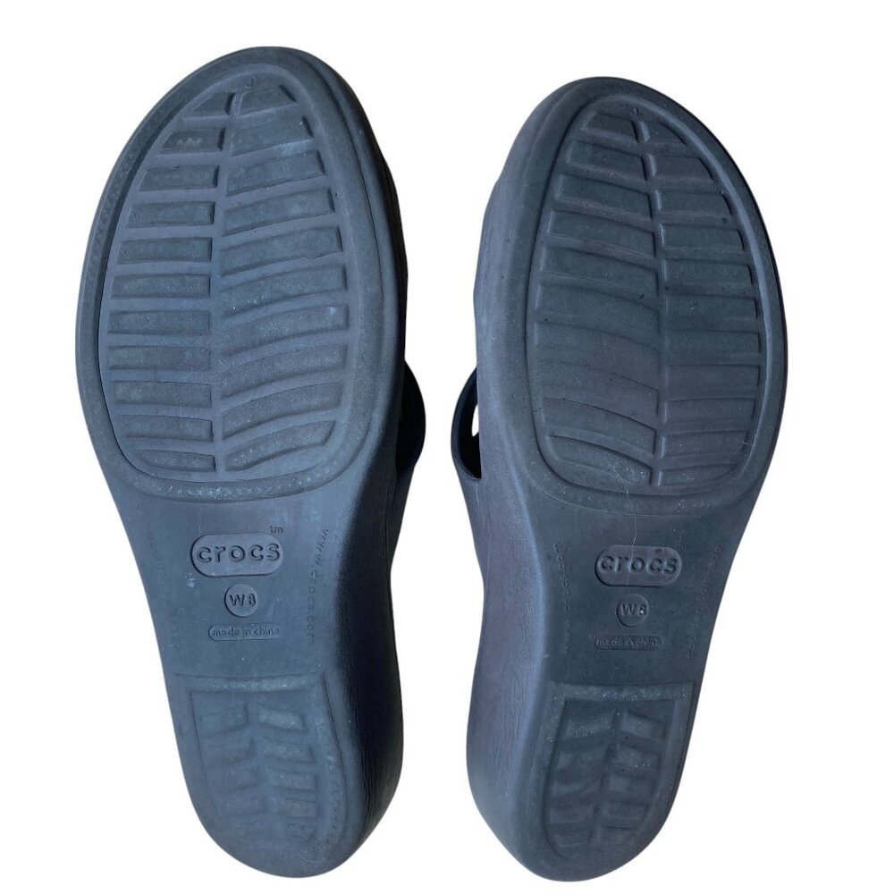 Crocs Patricia II Wedge Sandals Strappy Slip On Brown Comfort Travel Beach-8 - Picture 12 of 15